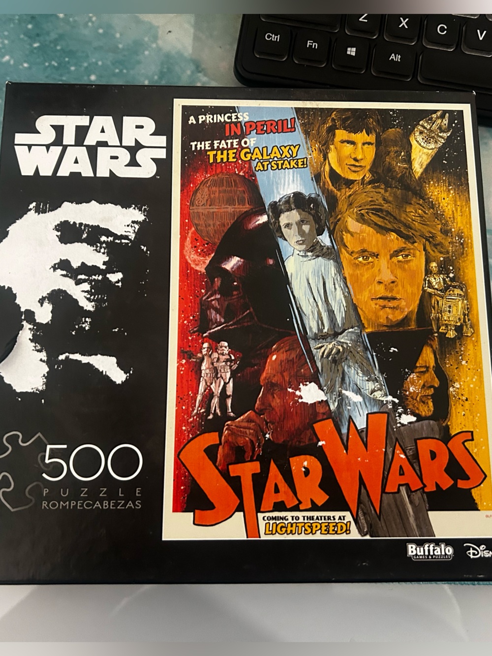 Star Wars Retro Artwork Puzzle Box in Black, Red, Orange and White